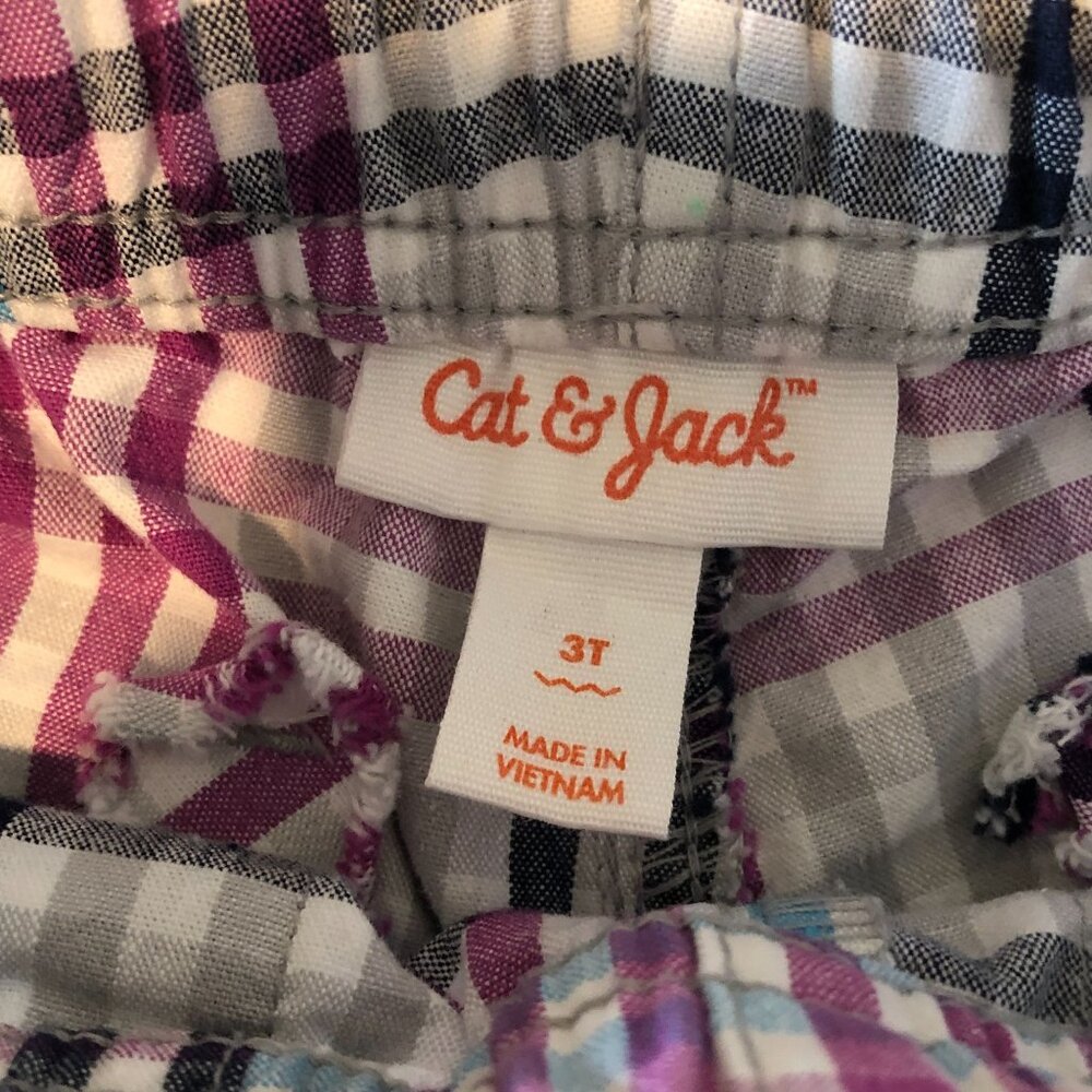 Cat & Jack Boy Shorts Blue Red Plaid Size 3T - Picture 6 of 7
